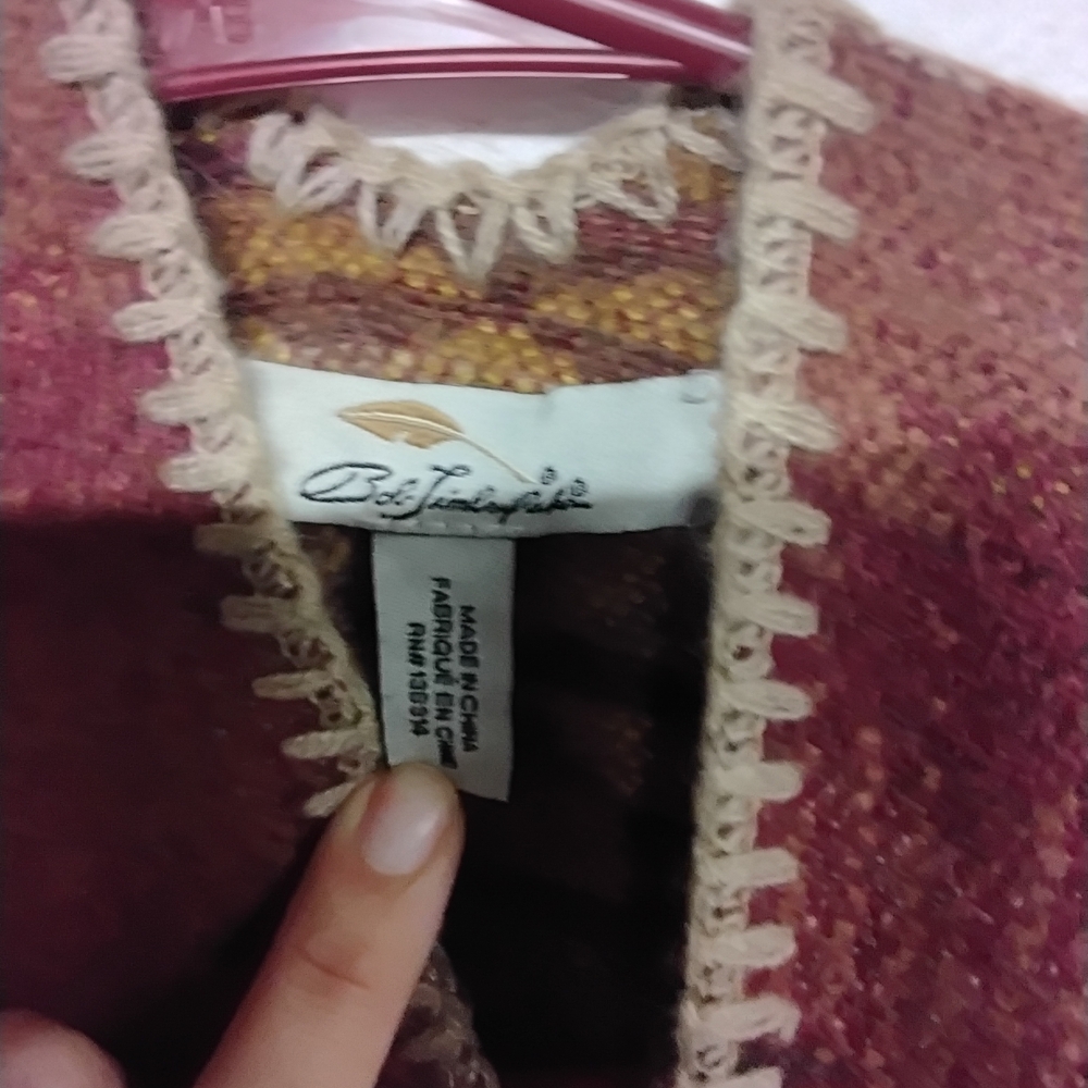 Geometric Patterned Poncho - Picture 3 of 5